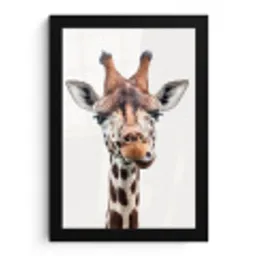 Jongens - Giraffe - Dieren - Kop - Portret - Kind - Meisjes fotolijst zwart zonder passe partout klein -3d