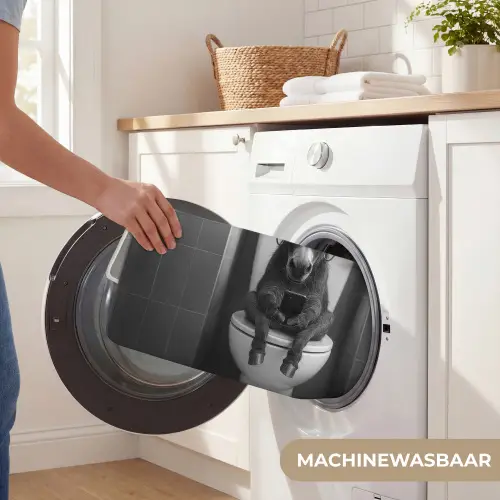 Ezel - Telefoon - Toilet - Zwart - Wit Badmat klein -USP_WasbaarNL