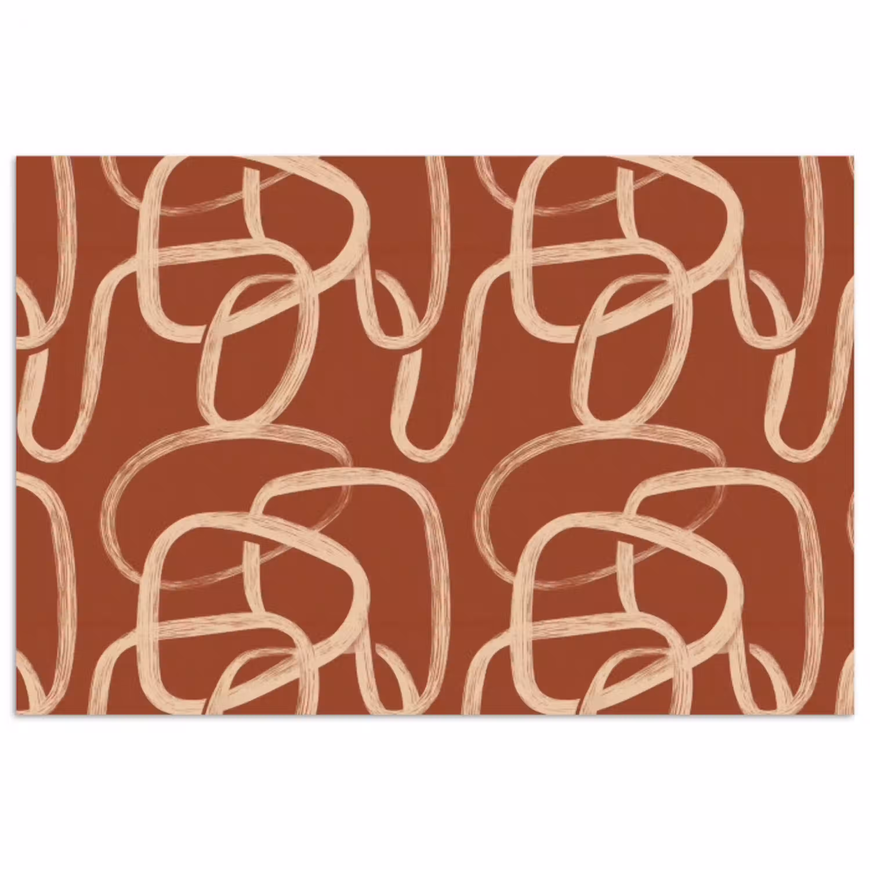 Lijnen - Abstract - Organisch - Terracotta - Crème poster papier klein 62 -3d