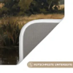 Eenden - Rivier - Landschap - Vlucht - Nostalgisch Badmat klein -USP_AntislipDE