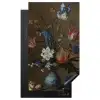 Bloemen in een Wan-Li vaas en schelpen - Schilderij van Balthasar van der Ast Inductie beschermer vinyl 3mm middel -3d