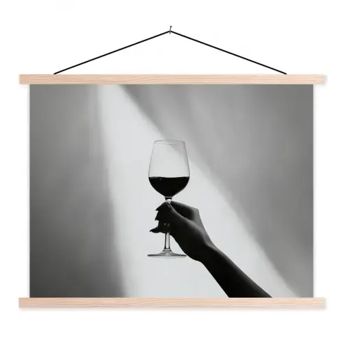 Lichtinval - Wijn - Rood - Glas textielposter latten blank klein -3d