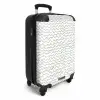 Grijze golflijnen op wit NBS - Handbagage koffer - Volwassenen Unisex middel -productfoto_3d