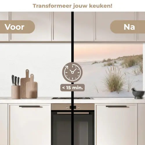 Horizon - Duinlandschap - Zand keuken achterwand 2 middel -voor-na2_NL