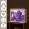 Bladeren - Paars - Tropisch - Abstract Light Box met batterij (Wandlamp) middel -USP_websiteoverzichtNL