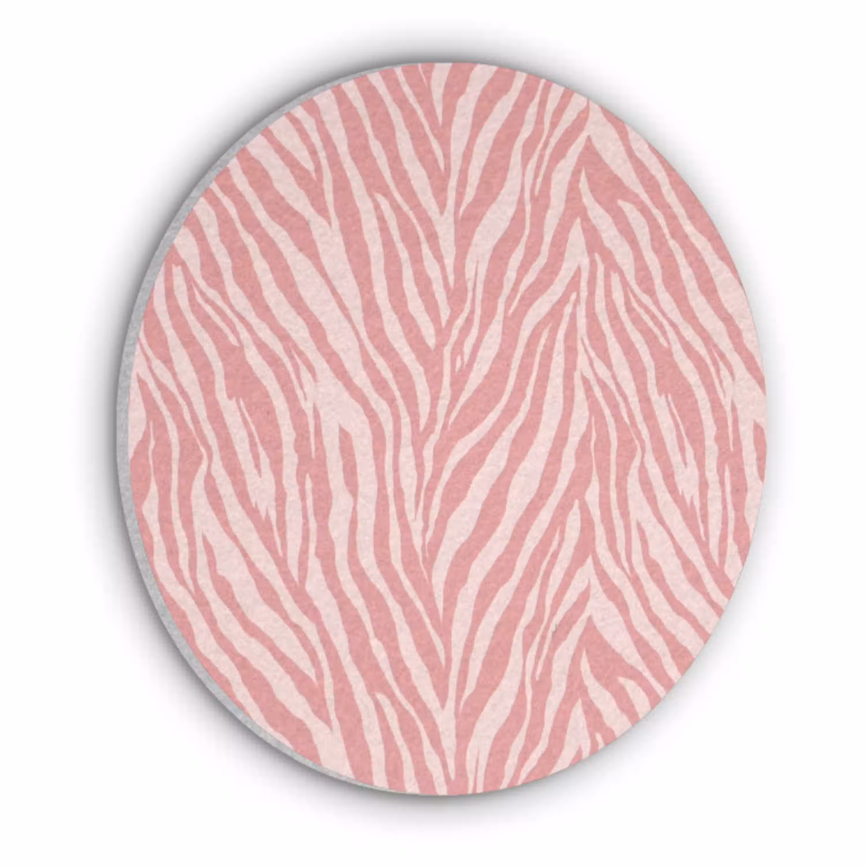 Zebra - Print - Roze Akoestische PET Vilt - Rond klein 838 -3d
