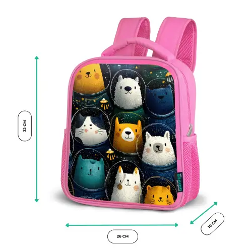 Dieren - Ruimtepakken - Sterren Kinderrugzak - Roze middel -productfoto_formaten