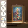 Kerstboom - Kerst - Abstract - Kleurrijk Light Box met kabel (Tafellamp) klein -USP_FR