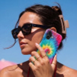 Regenboog - Tie dye - Kleurrijk - Blauw Toughcase MagSafe Apple iPhone 17 klein -Sfeer2V