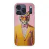 Tijger - Bril - Geel - Jasje Telefoonhoesje iPhone 17 Pro klein -3d