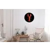 Kreeft - Glossier Rood - Zwart Wandcirkel aluminium klein -woonkamer