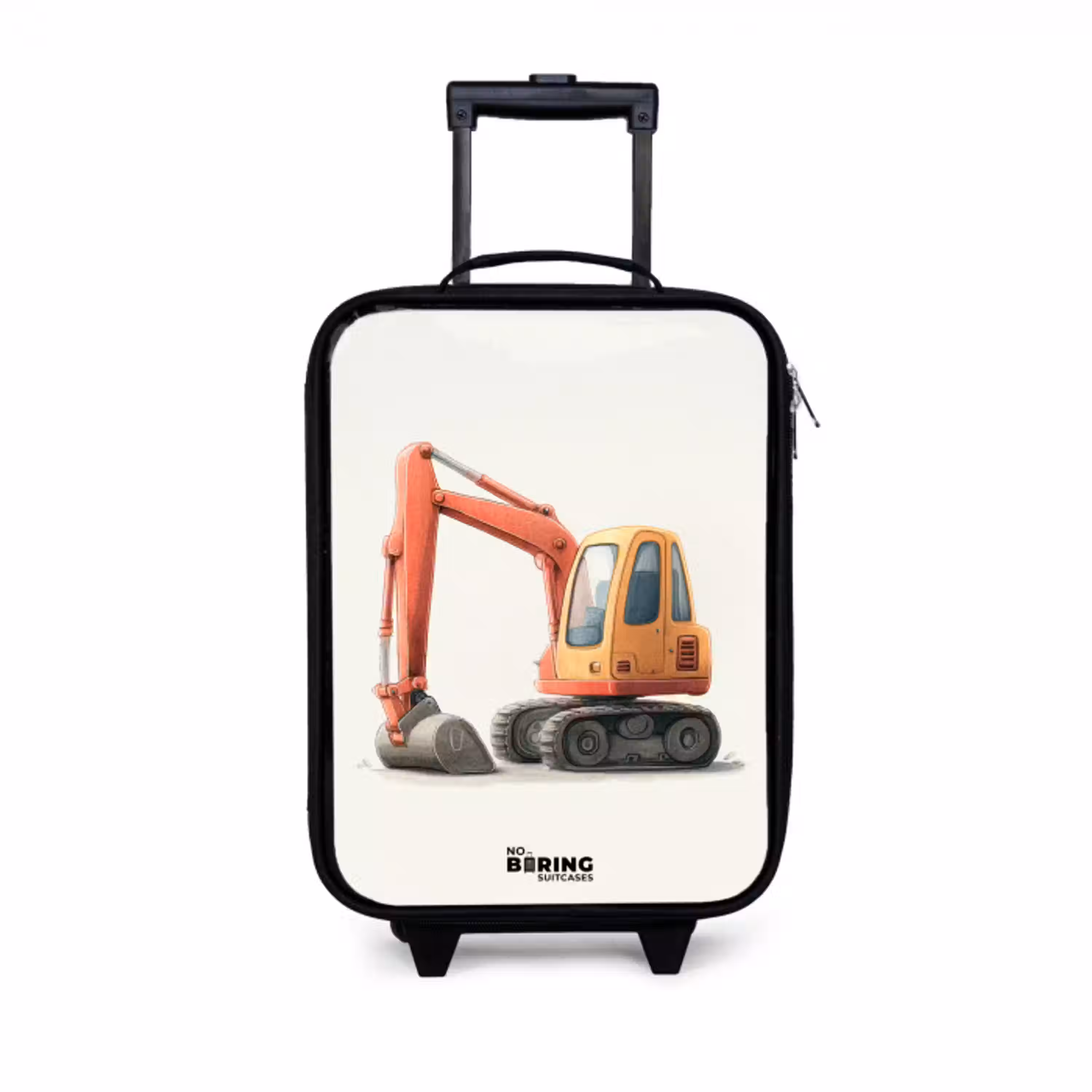 Graafmachine - Getekend - Oranje Kinderkoffer - Zwart klein -3d