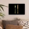 Goud - Vork - Mes canvas 2cm klein -sfeer1