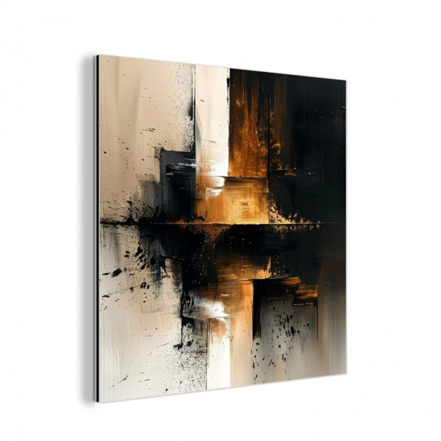 Modern - Zwart - Verf - Goud aluminium wit klein -3d