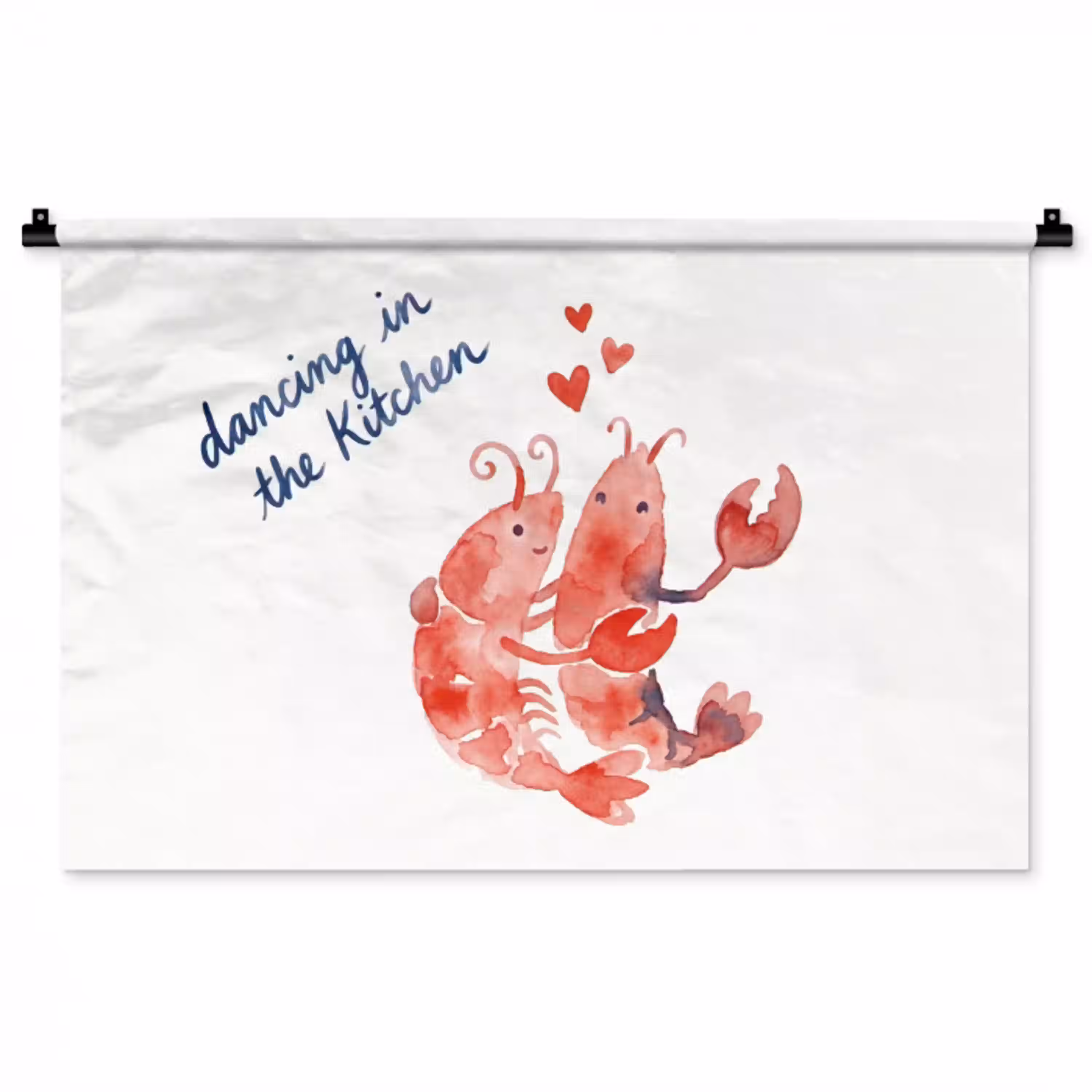 Dier - Dans - Liefde - Waterverf - Rood Wandkleed katoen middel -zz3d