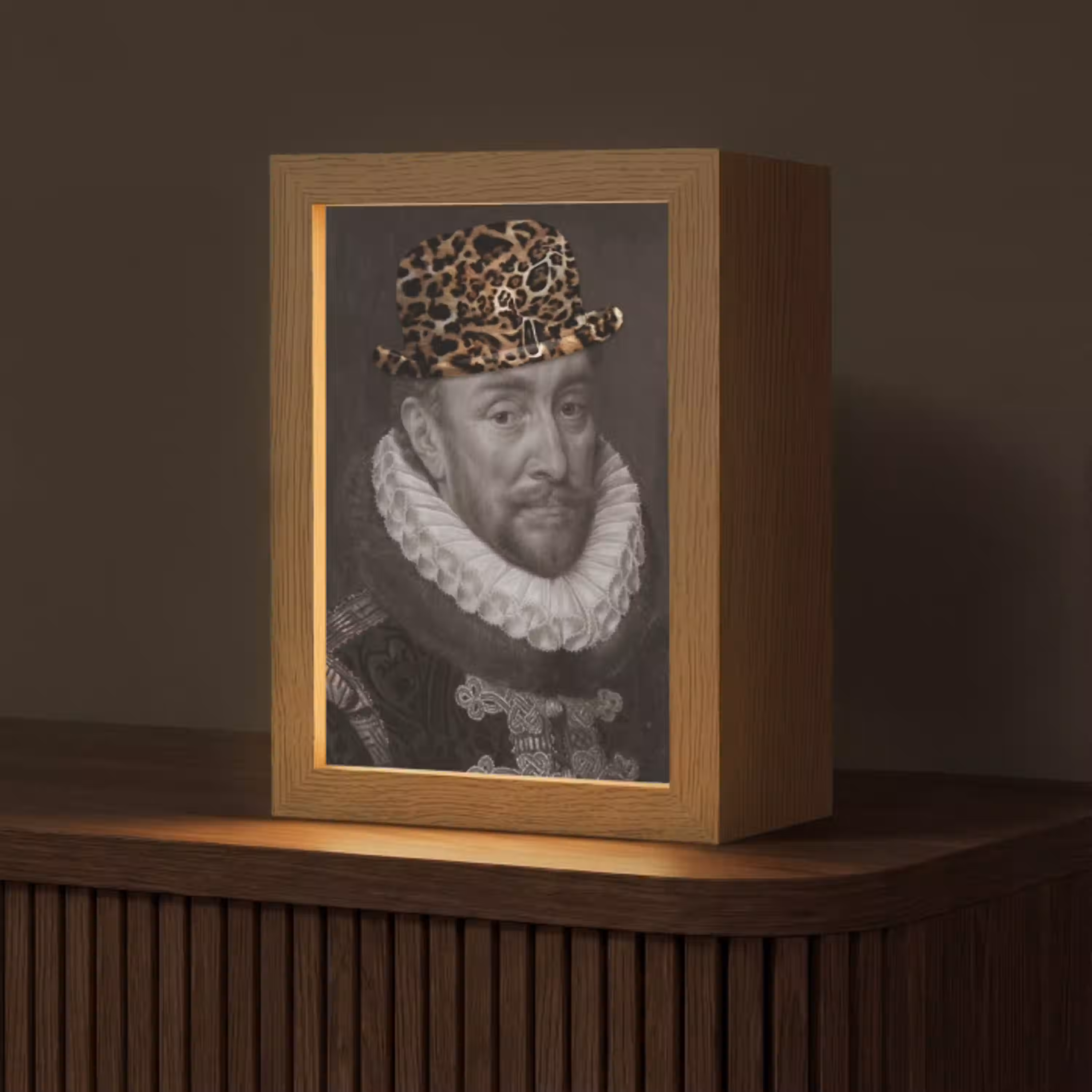 Willem van Oranje - Adriaen Thomasz - Panterprint Light Box met kabel (Tafellamp) klein -z3d_website