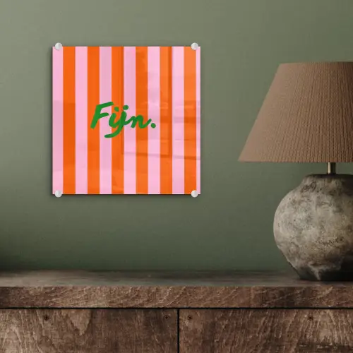 Patroon - Oranje - Fijn - Strepen plexiglas 5mm klein -sfeer3