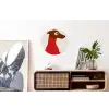 Silhouet - Hond - Trui - Rood Wandcirkel aluminium klein -kantoor