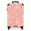 Medische symbolen op roze achtergrond NBS - Handbagage koffer - Kinderen Unisex middel -productfoto_recht