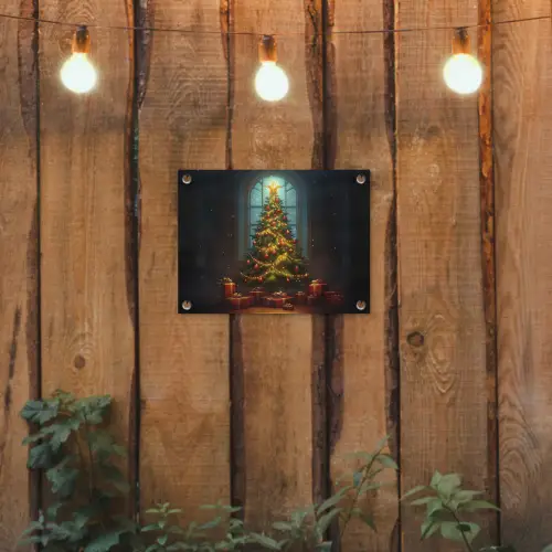 Kerstboom - Cadeau - Kerst - Winter tuinposter los doek klein -sfeer1