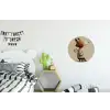 Vos - Gele bloemen - Minimalistisch Wandcirkel aluminium klein -kinderkamer