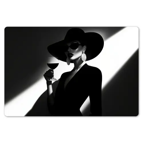 Vrouw - Wijn - Chic Placemat vinyl groot -zzsfeer1_Kitchenyeah-website