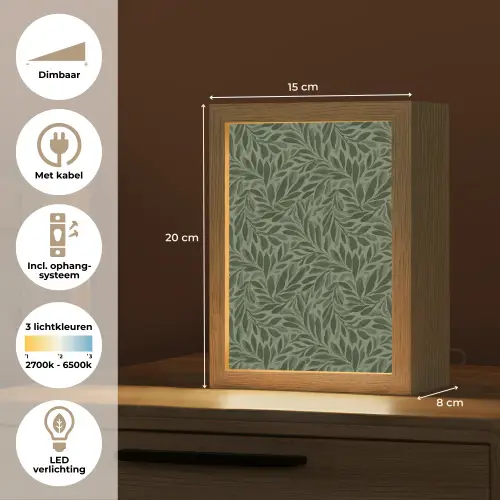 Bladeren - Organisch - Groen Light Box met kabel (Tafellamp) klein 925 -USP_NL