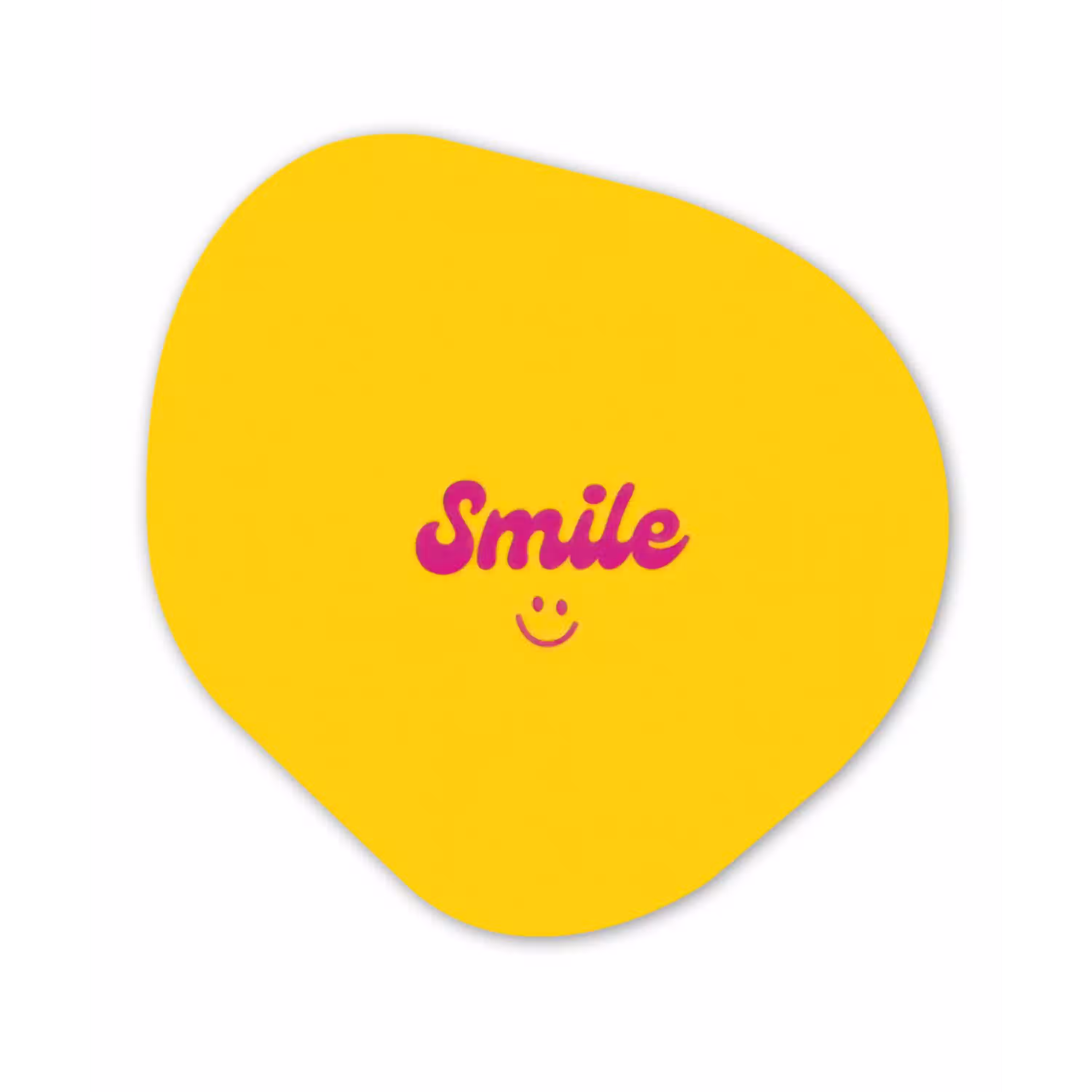 Smile - Geel - Roze Wandcirkel Organisch Plexiglas middel -3d