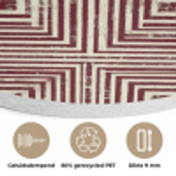 Geometrisch - Patroon - Rood Akoestische PET Vilt - Rond klein 838 -closeup_NL