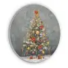 Kerstboom - Cadeaus - Rood - Goud Akoestische PET Vilt - Rond klein -3d