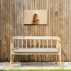 Boeken - Toren - Koffie - Beige Tuinposter op houten frame 2 cm dik klein -sfeer4