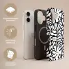 Bloemen print - Zwart - Wit - Bladeren Toughcase MagSafe Apple iPhone 17 klein -USP_Lagen_NL