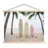 Surfboard - Palmbomen - Kleurrijk textielposter latten blank klein -3d
