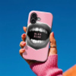 Mond - BLAH BLAH - Roze Toughcase MagSafe Apple iPhone 17 klein -Sfeer1V