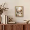 Abstract - Beige - Verf - Kunst - Natuur - Bloemen Light Box met kabel (Tafellamp) klein -sfeer2