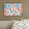 Blauw - Roze - Bloemen canvas 2cm klein -sfeer3