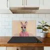 Grijs - Konijn - Blouse - Strik keuken achterwand spatscherm klein -sfeer2