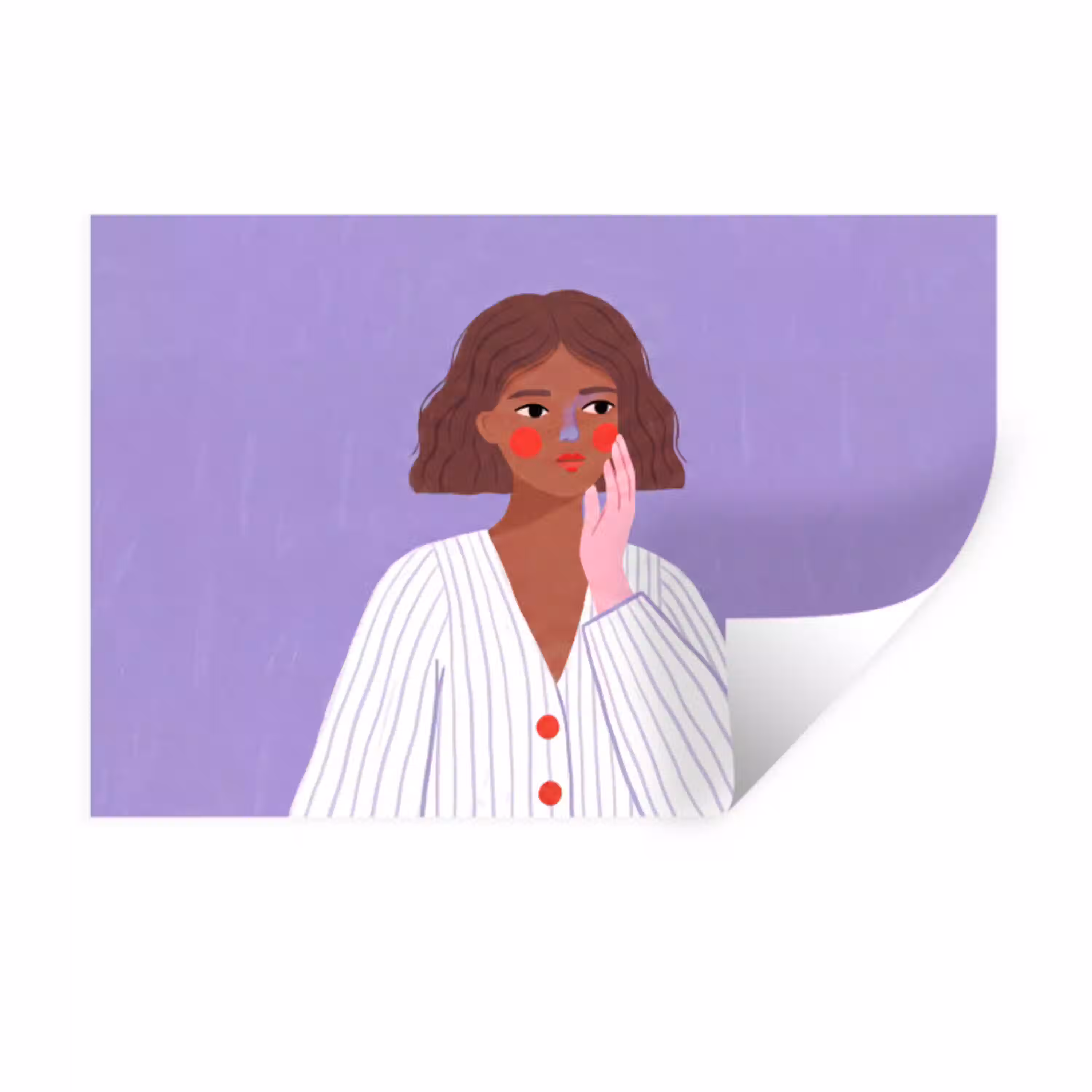 Vrouw - Gezicht - Mensen - Abstract - Kleurrijk Muursticker klein -3d