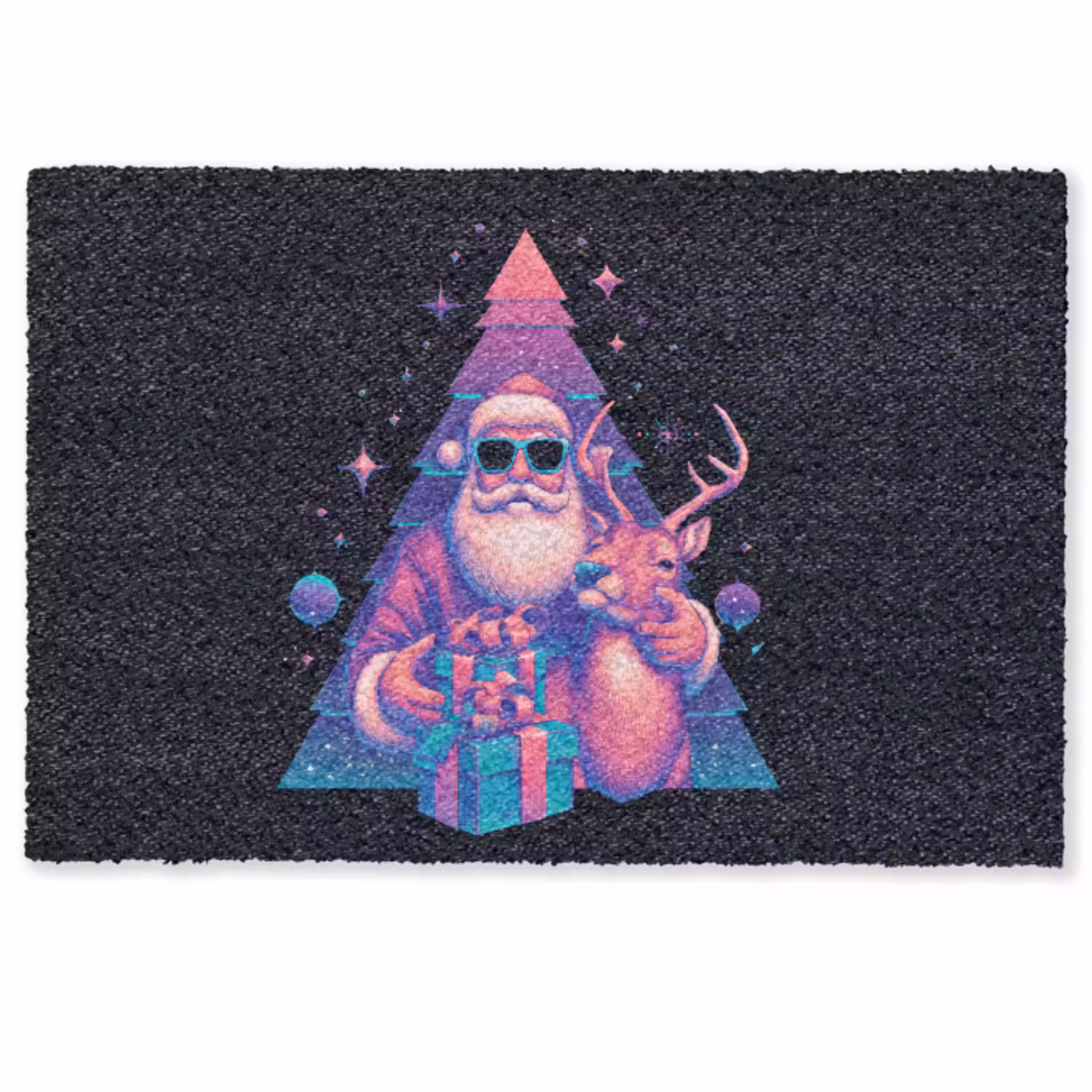 Retro - Kerstman - Rendieren - Kerstboom Deurmat klein -zkaufland3d