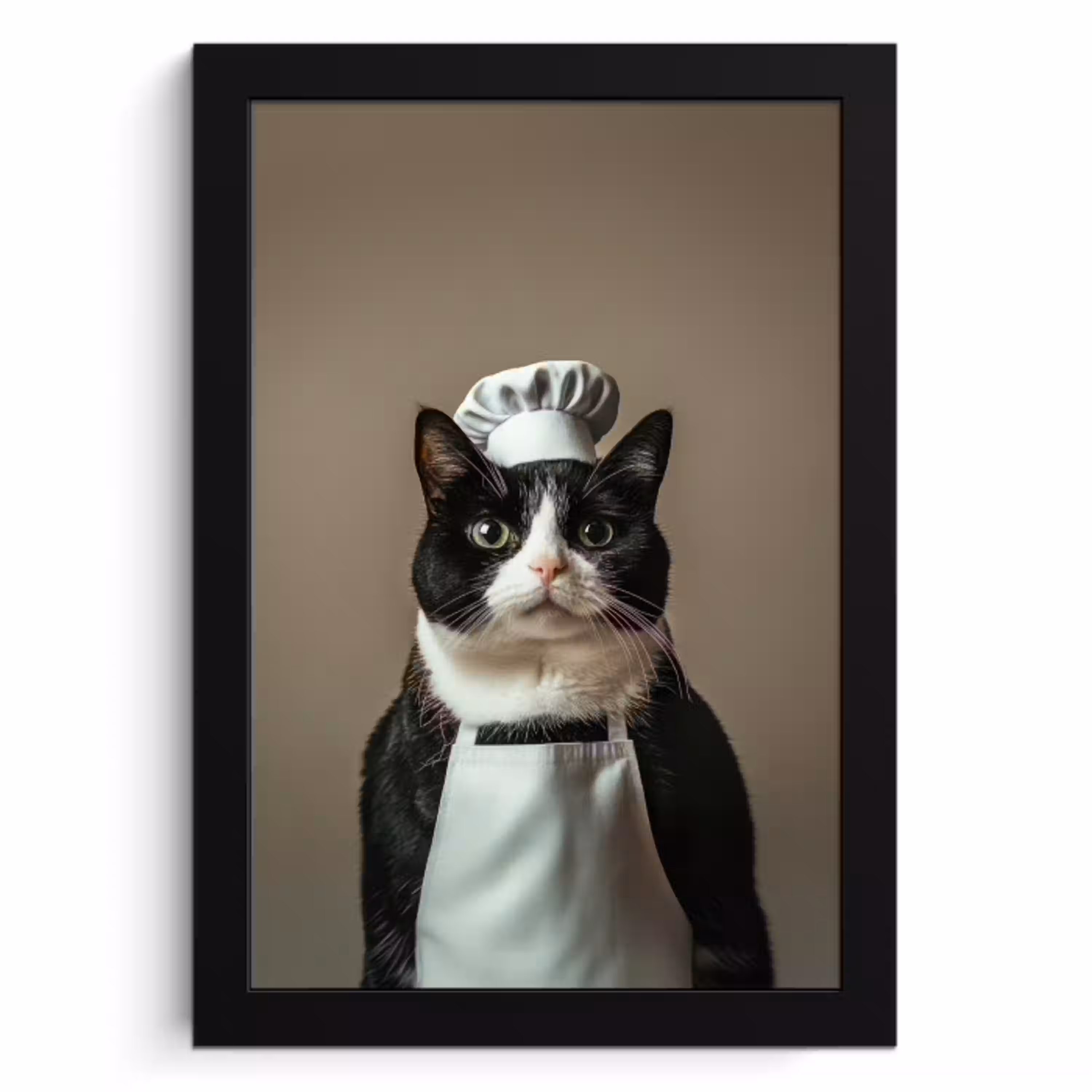 Kat - Kokskleding - Zwart - Wit KitchenYeah - Keuken - Fotolijst klein -3d