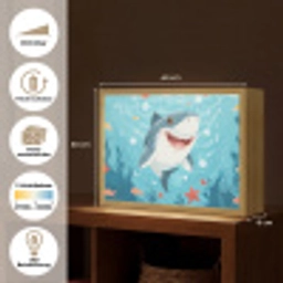 Haai - Vissen - Blauw - Onderwater Light Box met batterij (Wandlamp kind) middel -USP_websiteoverzichtDE