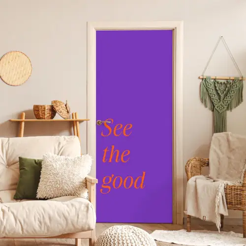 See the good - Oranje - Paars deurposter klein -sfeer2
