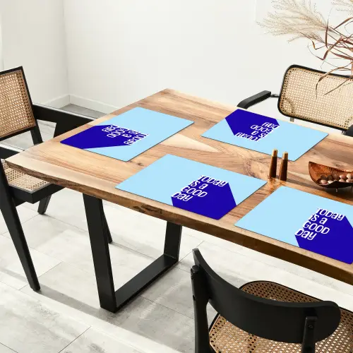 Today is a good day - Blauw - Schaduw Placemat vinyl groot -zzsfeer4_Kitchenyeah-website