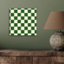 Schaakbord - Patroon - Groen aluminium wit klein 46 -sfeer2