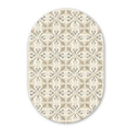 Tegel - Motief - Beige Wandcirkel Ovaal Forex klein 630 -3d