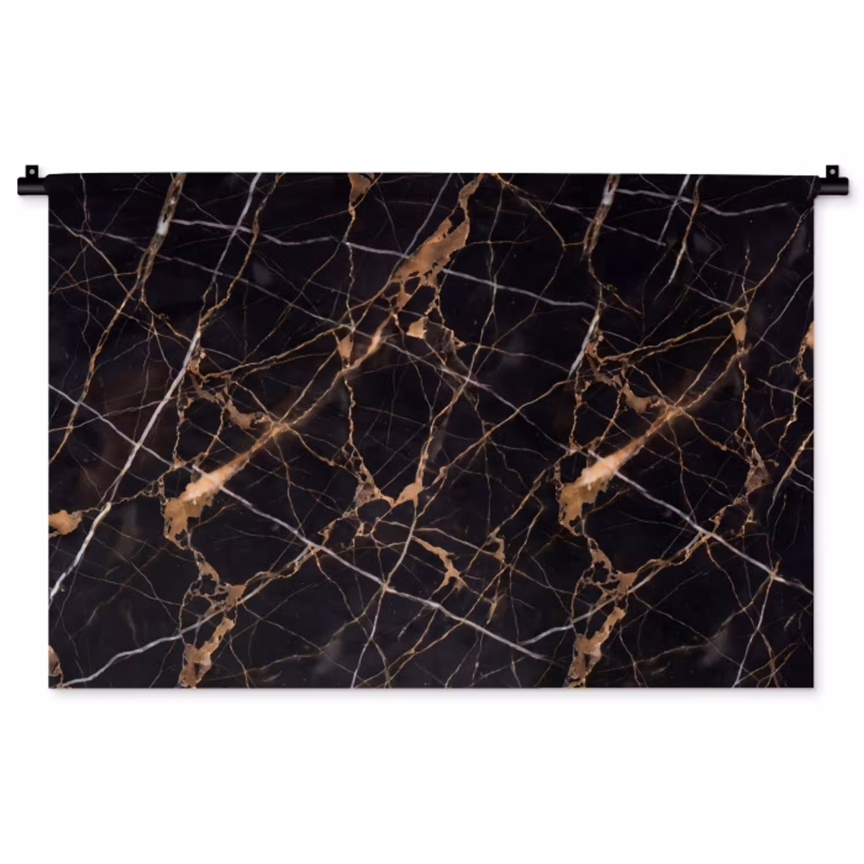 Marmer - Goud - Abstract - Zwart Wandkleed katoen middel -zz3d