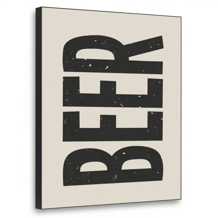 Beer - Vintage - Zwart - Beige Textielframe zwart klein -3d