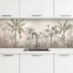 Jungle - Banenboom - Kolibrie - Beige keuken achterwand 2 middel -3d