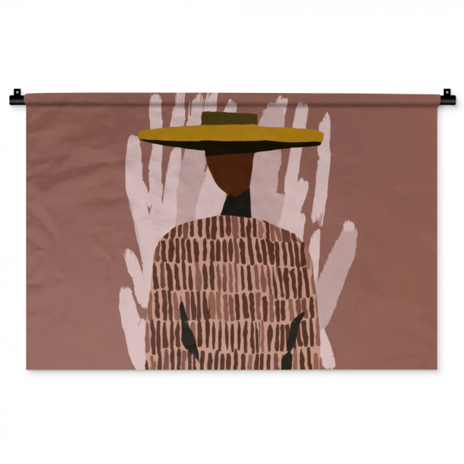 Abstract - Figuur - Illustratie - Hoed Wandkleed katoen middel -zz3d