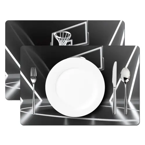 Basketbal - Basketbalveld - Lichtlijnen Placemat vinyl groot -zzsfeer2_Kitchenyeah-website